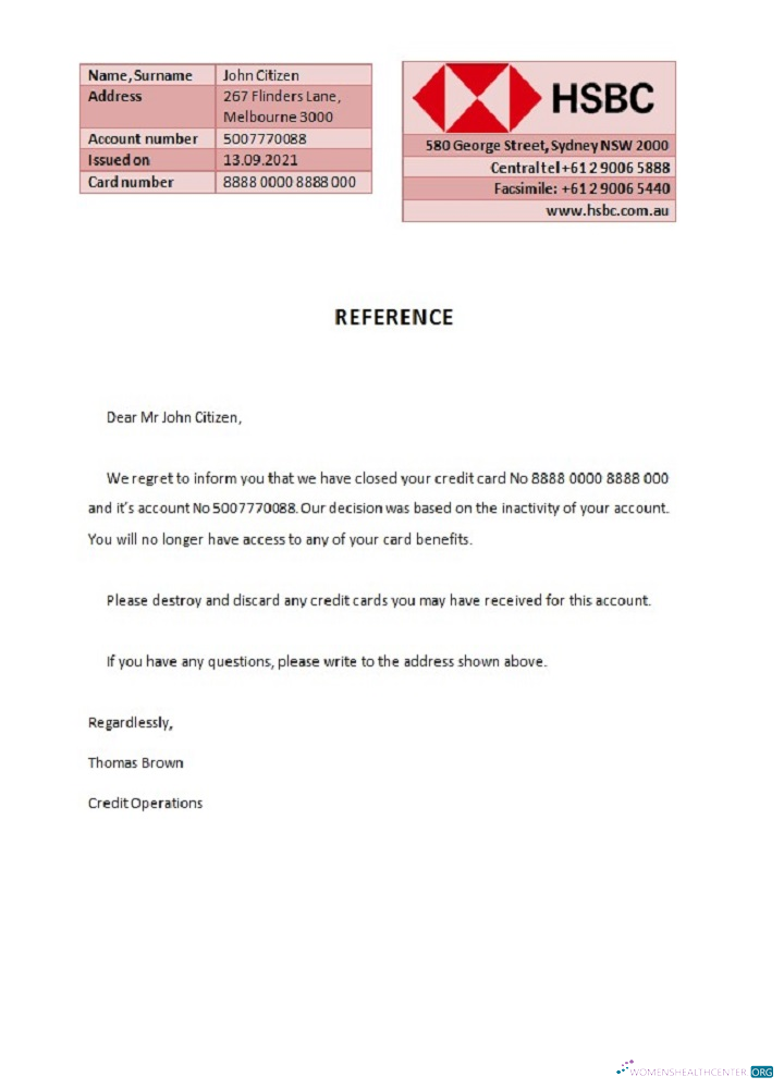 Профессиональный Скачать Австралия HSBC Closure Reference Photoshop Шаблон