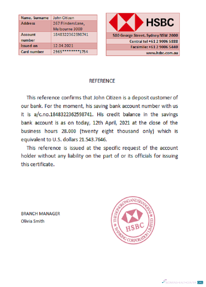Профессиональный Скачать Австралия HSBC Reference Photoshop Шаблон