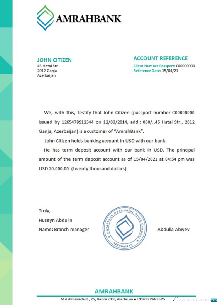 Профессиональный Скачать Азербайджан Amrahbank Reference Photoshop Шаблон