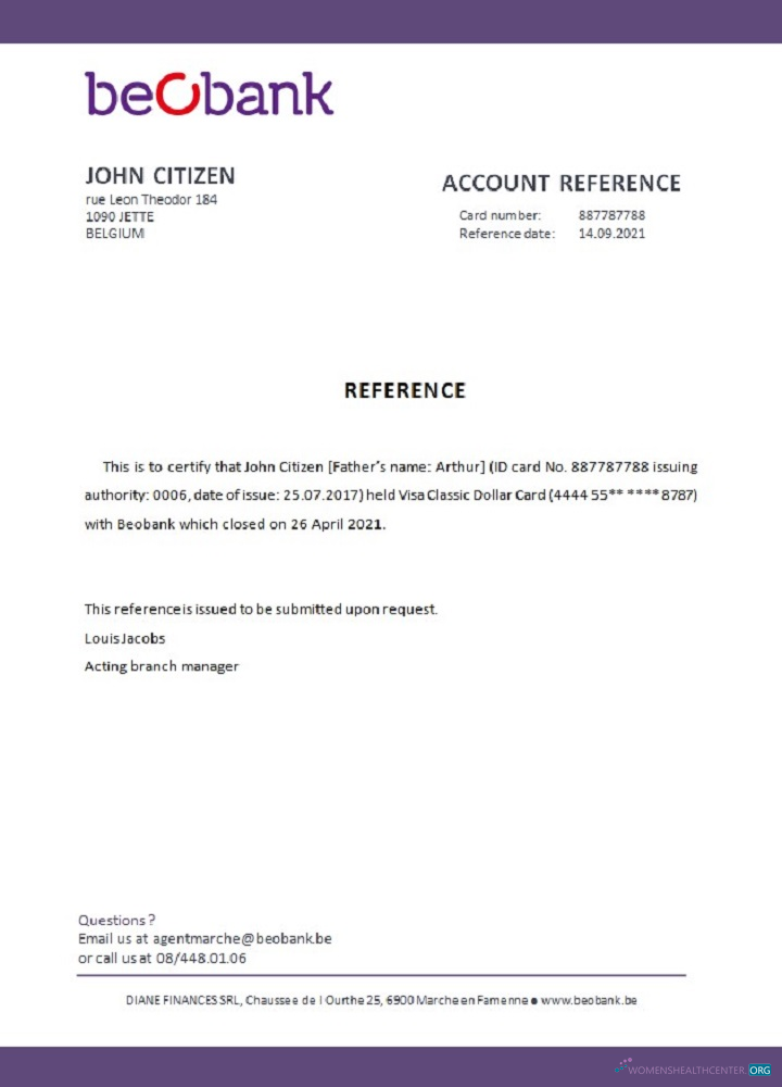 Профессиональный Скачать Бельгия Beobank Closure Reference Photoshop Шаблон