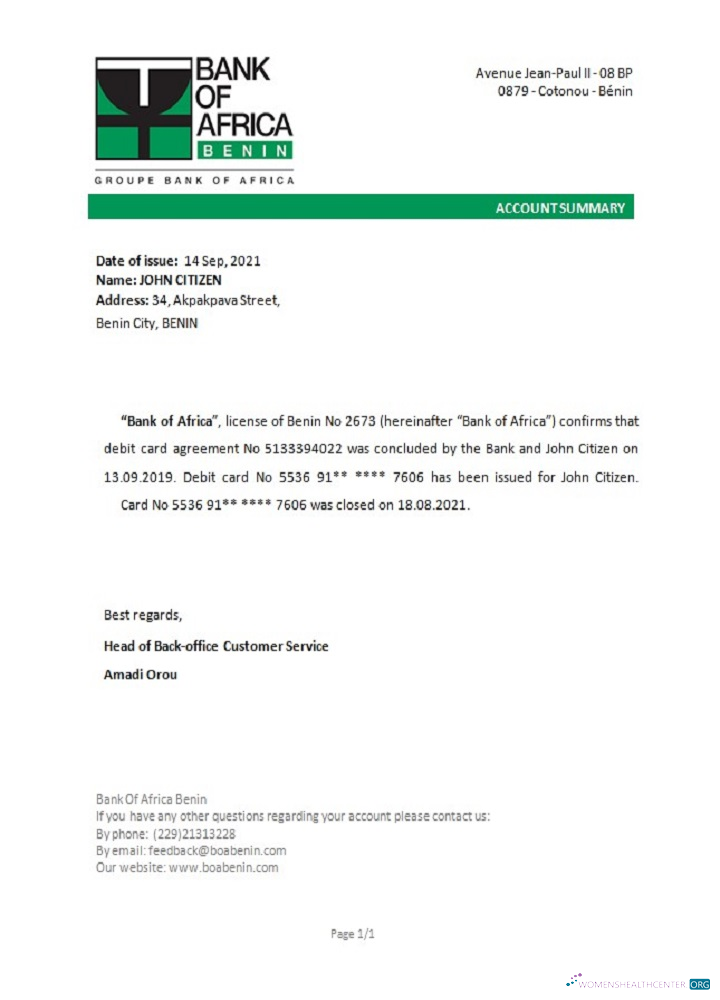 Качественный Скачать Бенин BankofAfrica Closure Reference Photoshop Шаблон