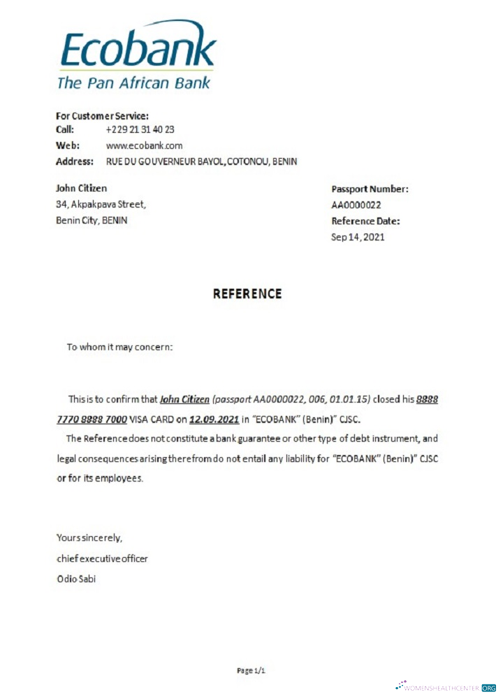 Премиум Скачать Бенин Экобанк Closure Reference Photoshop Шаблон