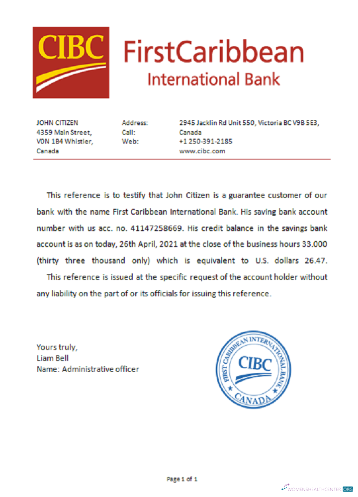 Редактируемый Скачать Канада CIBC Банк Reference Photoshop Шаблон