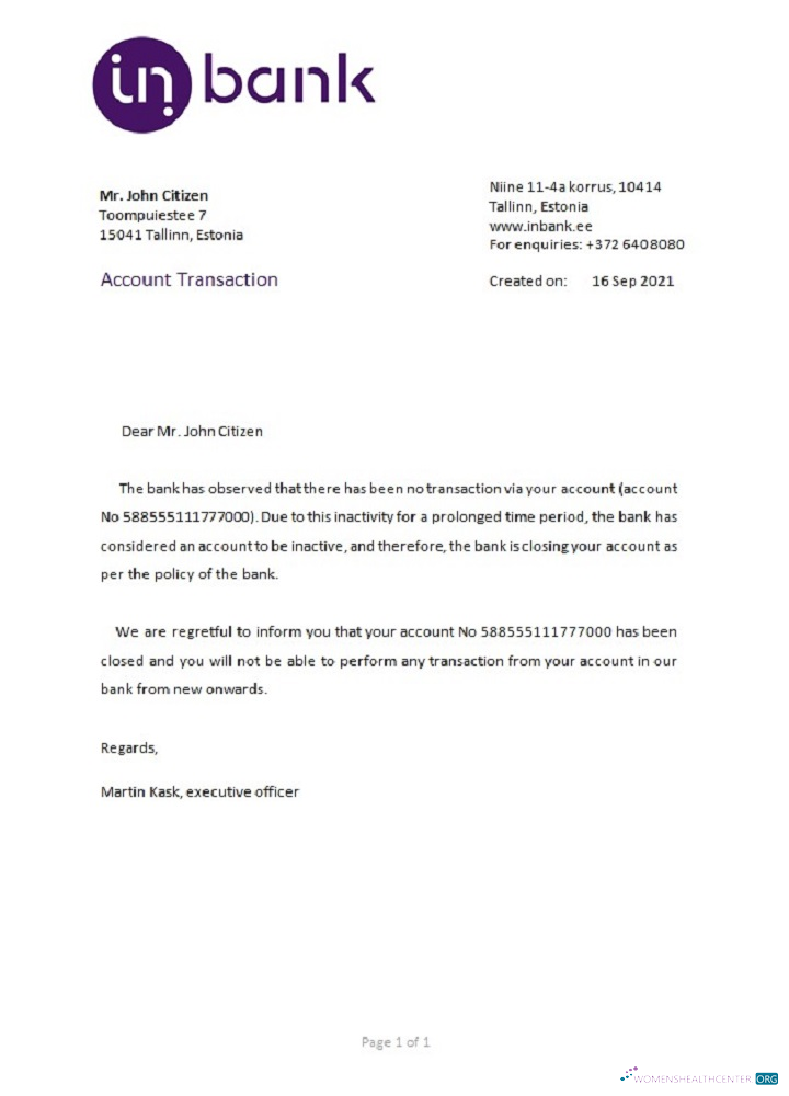 Редактируемый Скачать Эстония Inbank Closure Reference Photoshop Шаблон
