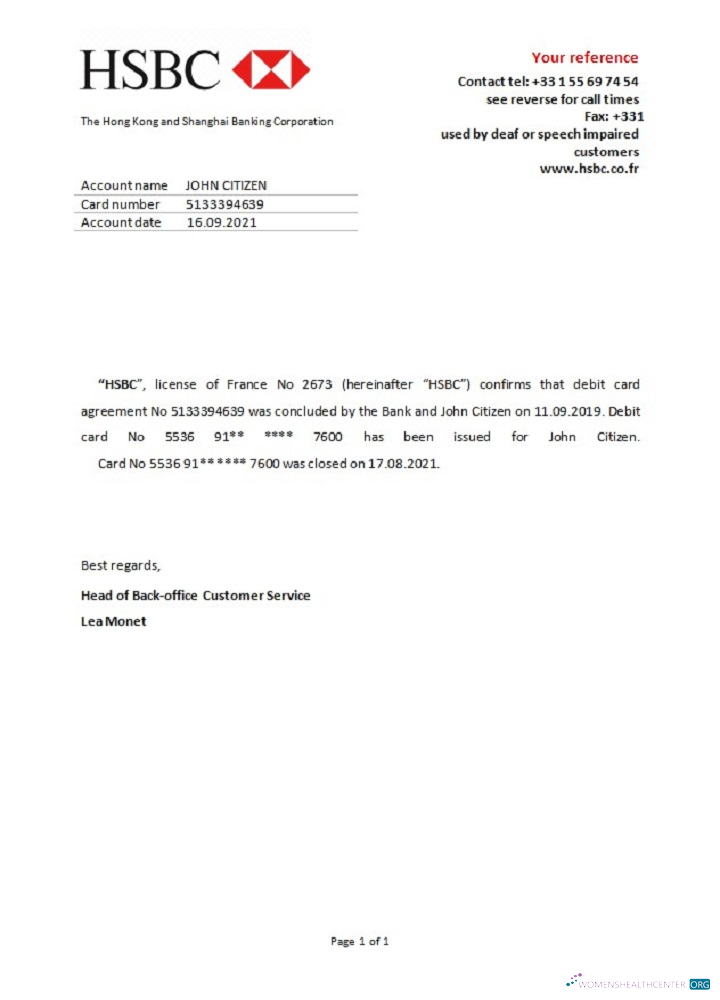Редактируемый Скачать Франция HSBC Closure Reference Photoshop Шаблон