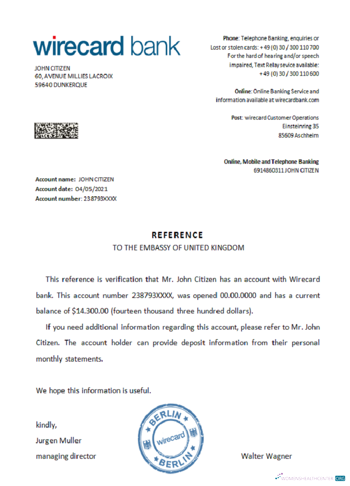 Редактируемый Скачать Германия Wirecard Reference Photoshop Шаблон