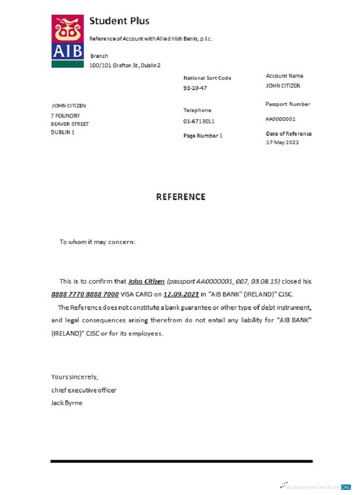 Редактируемый Скачать Ирландия AIB Closure Reference Photoshop Шаблон