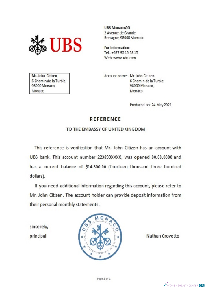 Редактируемый Скачать Монако UBS Банк Reference Photoshop Шаблон