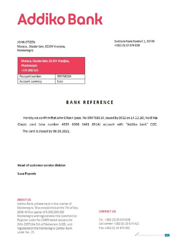Профессиональный Скачать Черногория Addiko Банк Closure Reference Photoshop Шаблон