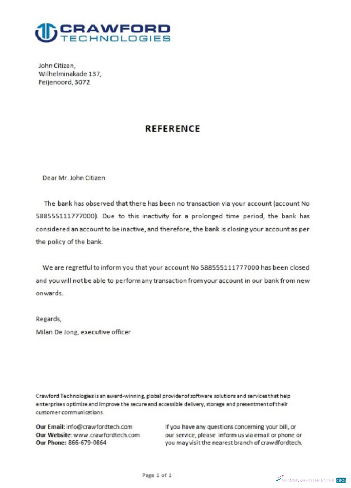 Редактируемый Скачать Нидерланды Crawford Банк Closure Reference Photoshop Шаблон
