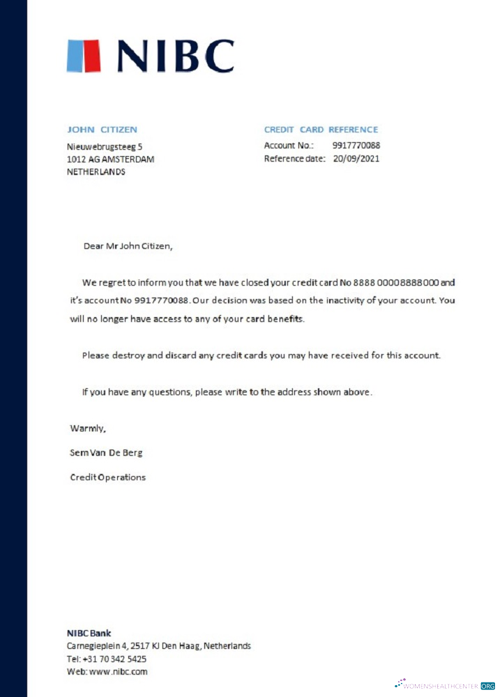 Редактируемый Скачать Нидерланды NIBC Банк Closure Reference Photoshop Шаблон