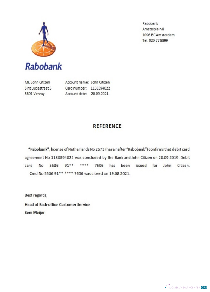 Редактируемый Скачать Нидерланды Rabobank Closure Reference Photoshop Шаблон