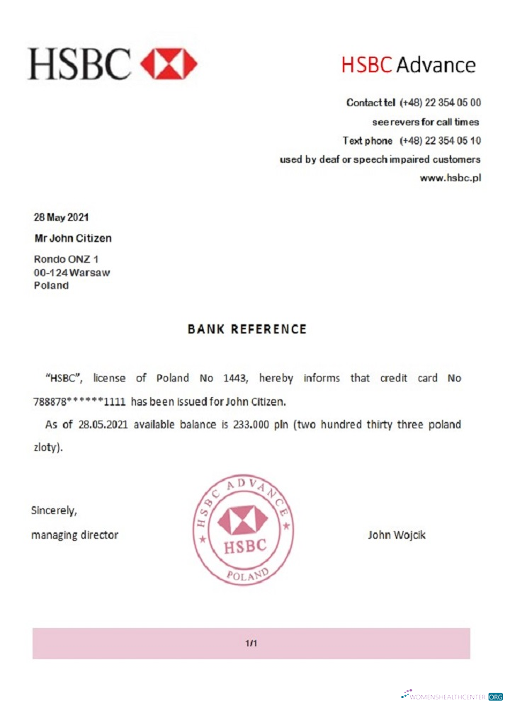 Премиум Скачать Польша HSBC Advance Reference Photoshop Шаблон