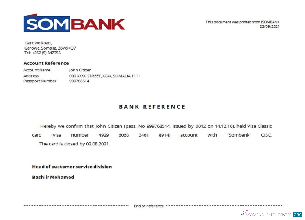 Профессиональный Скачать Сомали Sombank Closure Reference Photoshop Шаблон