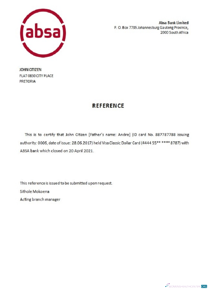 Реалистичный Скачать Южная Африка ABSA Банк Closure Reference Photoshop Шаблон