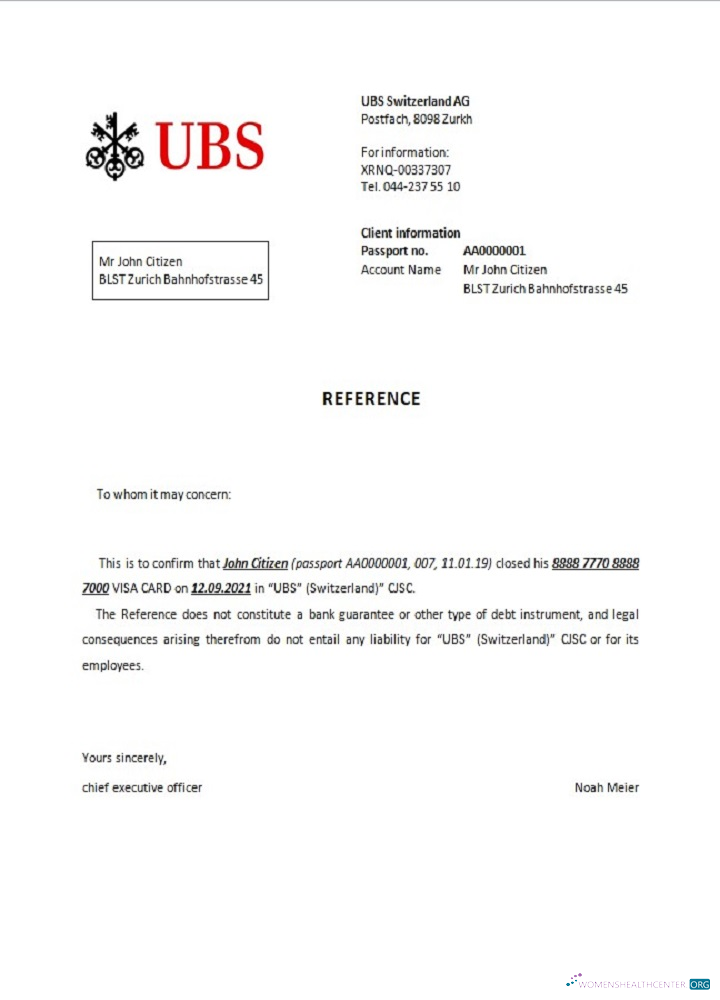 Профессиональный Скачать Швейцария UBS Closure Reference Photoshop Шаблон