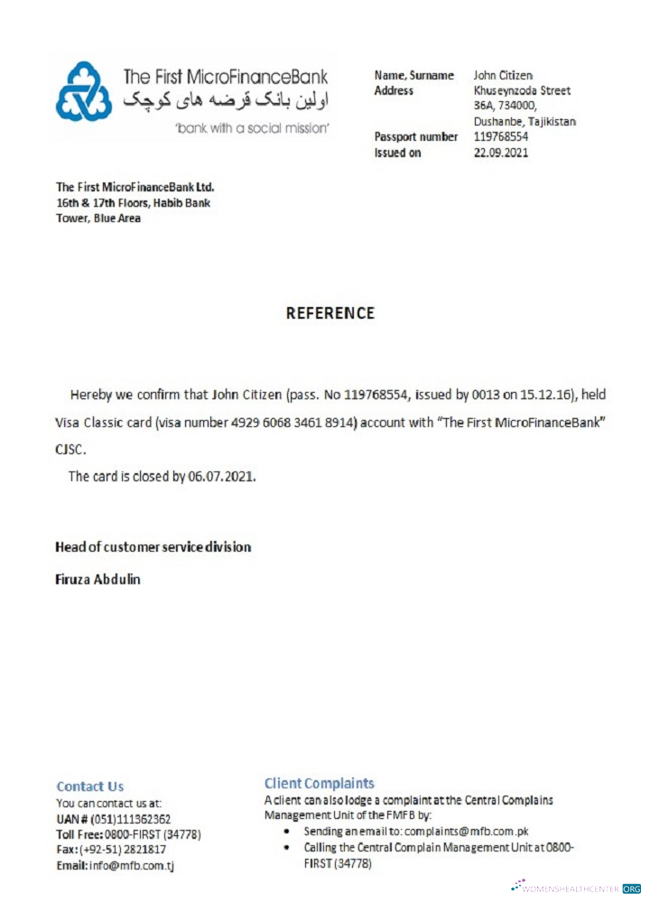 Редактируемый Скачать Таджикистан Первый MicroFinanceBank Closure Reference Photoshop Шаблон