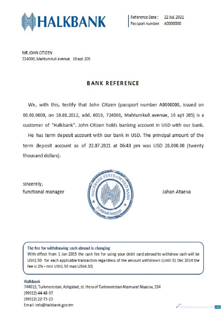 Премиум Скачать Туркменистан Halkbank Reference Photoshop Шаблон