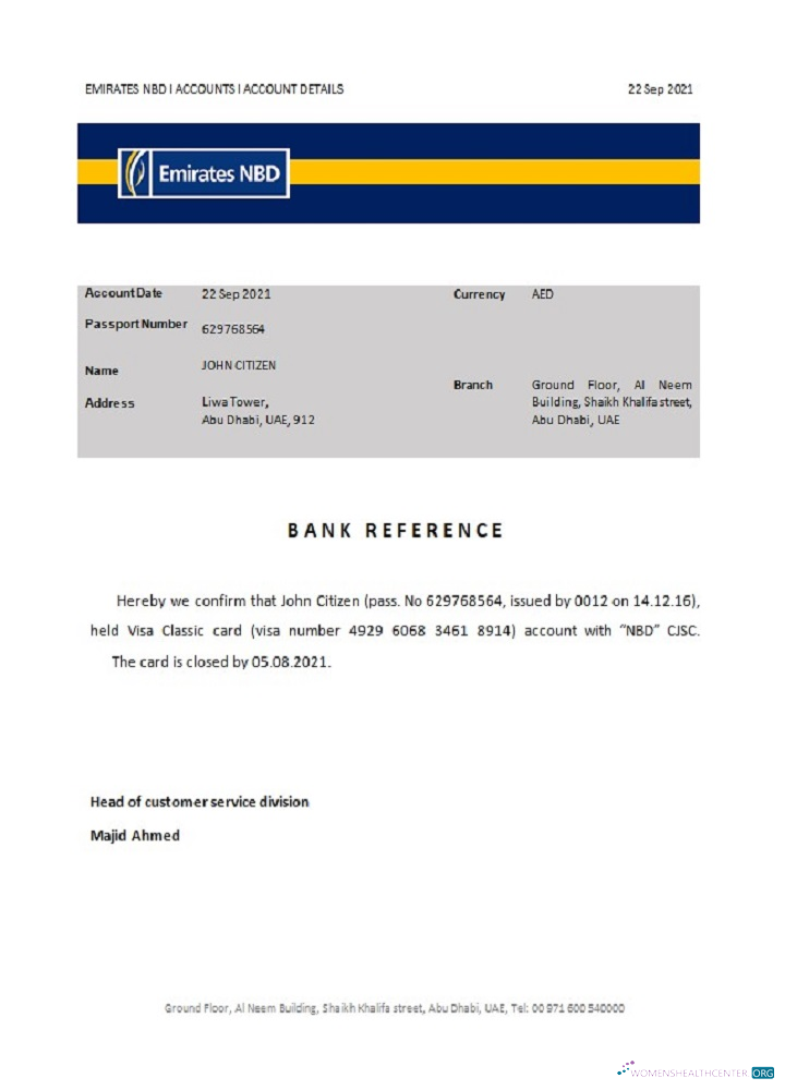Премиум Скачать UAE Emirates NBD Closure Reference Photoshop Шаблон