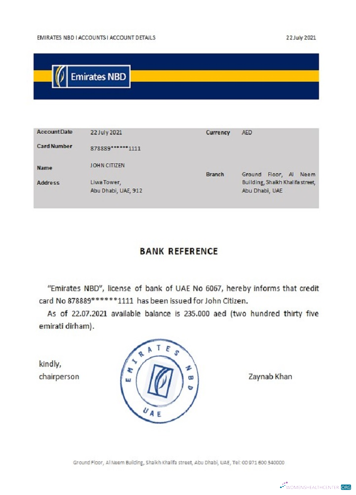 Качественный Скачать UAE Emirates NBD Reference Photoshop Шаблон