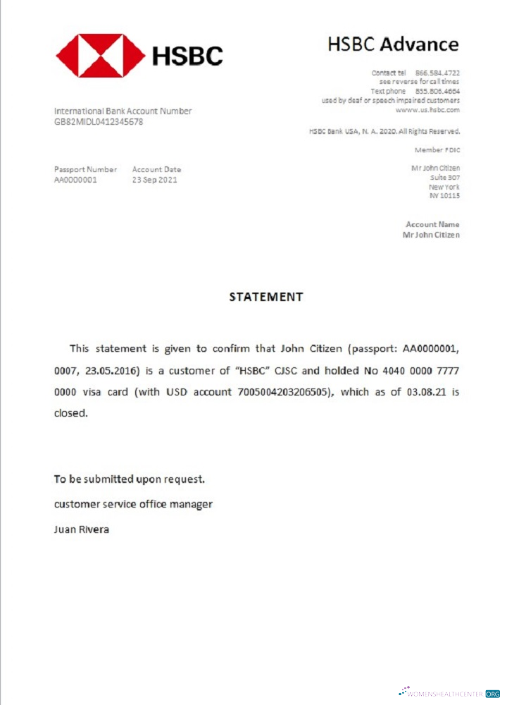 Премиум Скачать USA HSBC Closure Reference Photoshop Шаблон