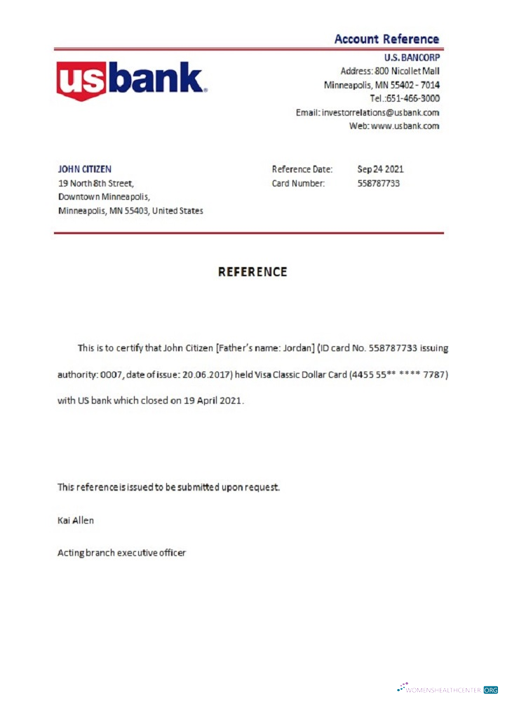 Реалистичный Скачать USA U.S. Bankcorp Closure Reference Photoshop Шаблон