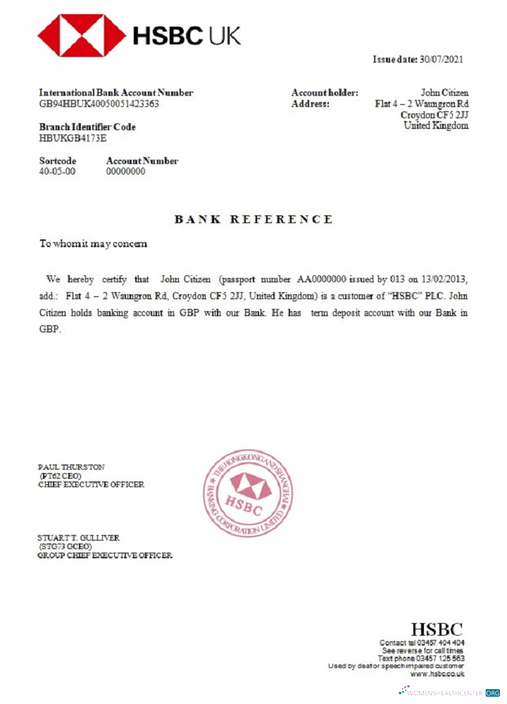 Качественный Скачать Великобритания HSBC Reference2 Photoshop Шаблон
