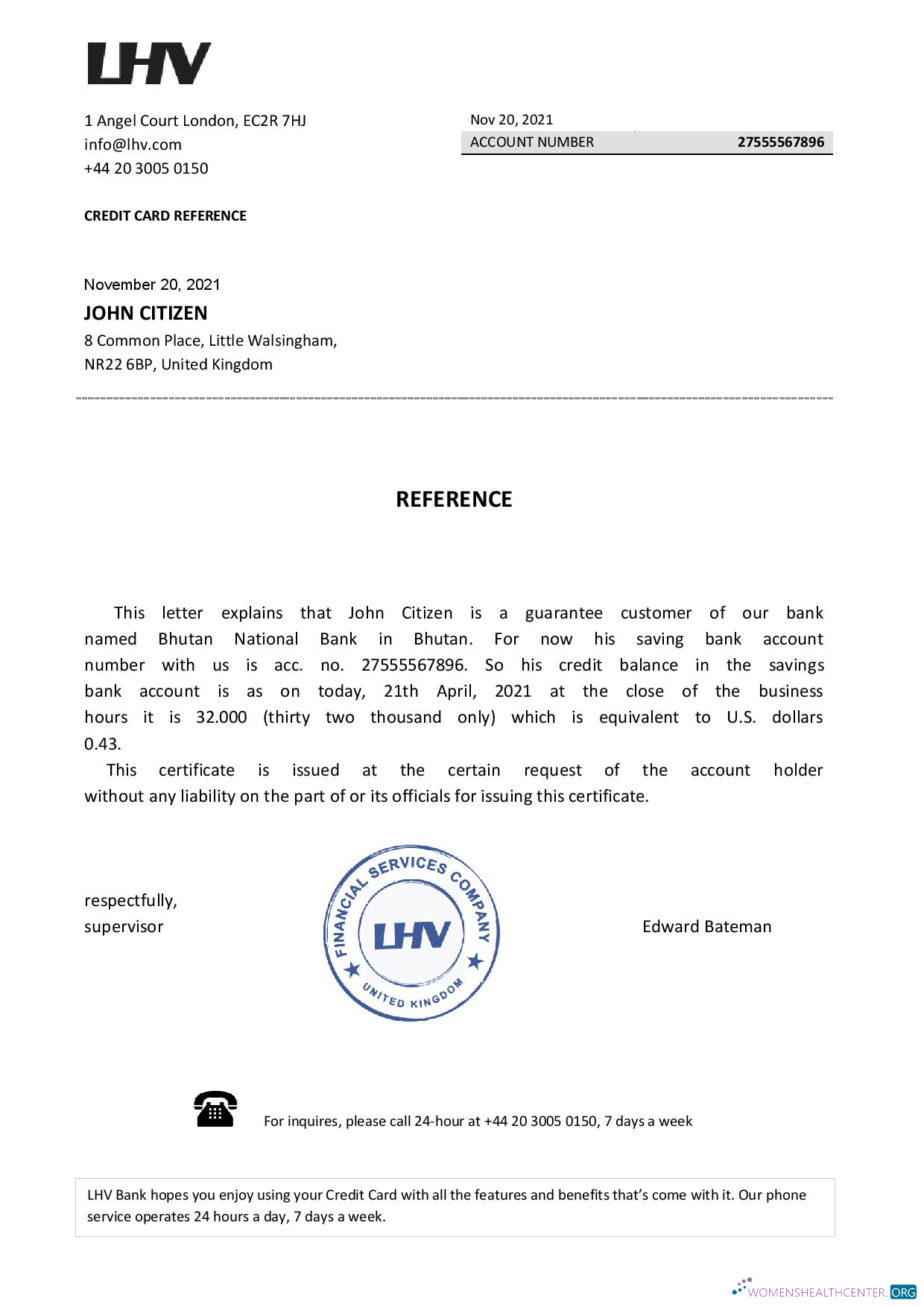 Редактируемый Скачать Великобритания LHV Balance Reference Photoshop Шаблон