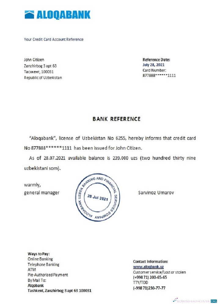 Профессиональный Скачать Узбекистан Aloqabank Reference Photoshop Шаблон