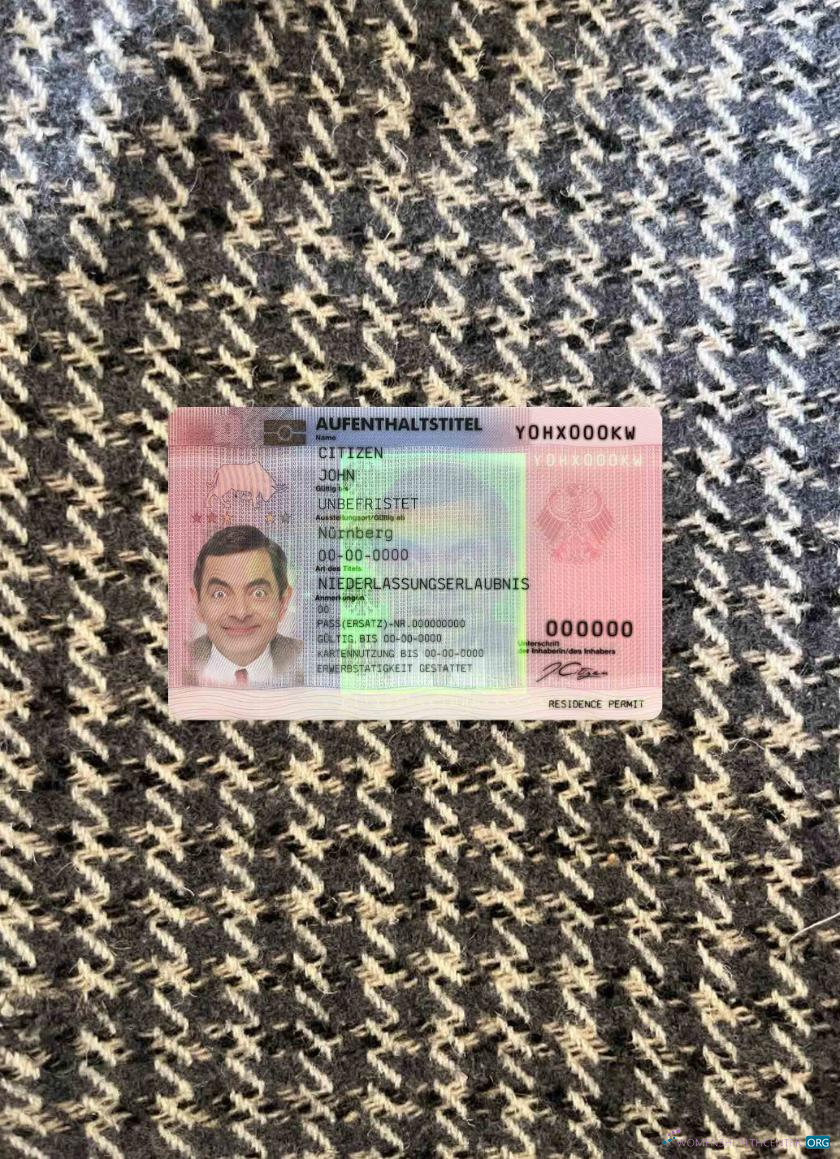 Премиум Скачать Германия Residence Permit Карта Фотоэффект Лицевая Сторона Photoshop Шаблон