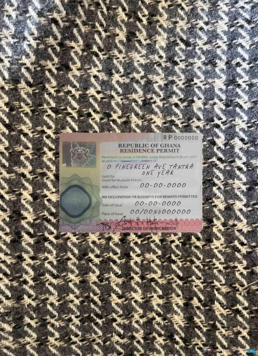 Редактируемый Скачать Гана Residence Permit Фотоэффект Photoshop Шаблон