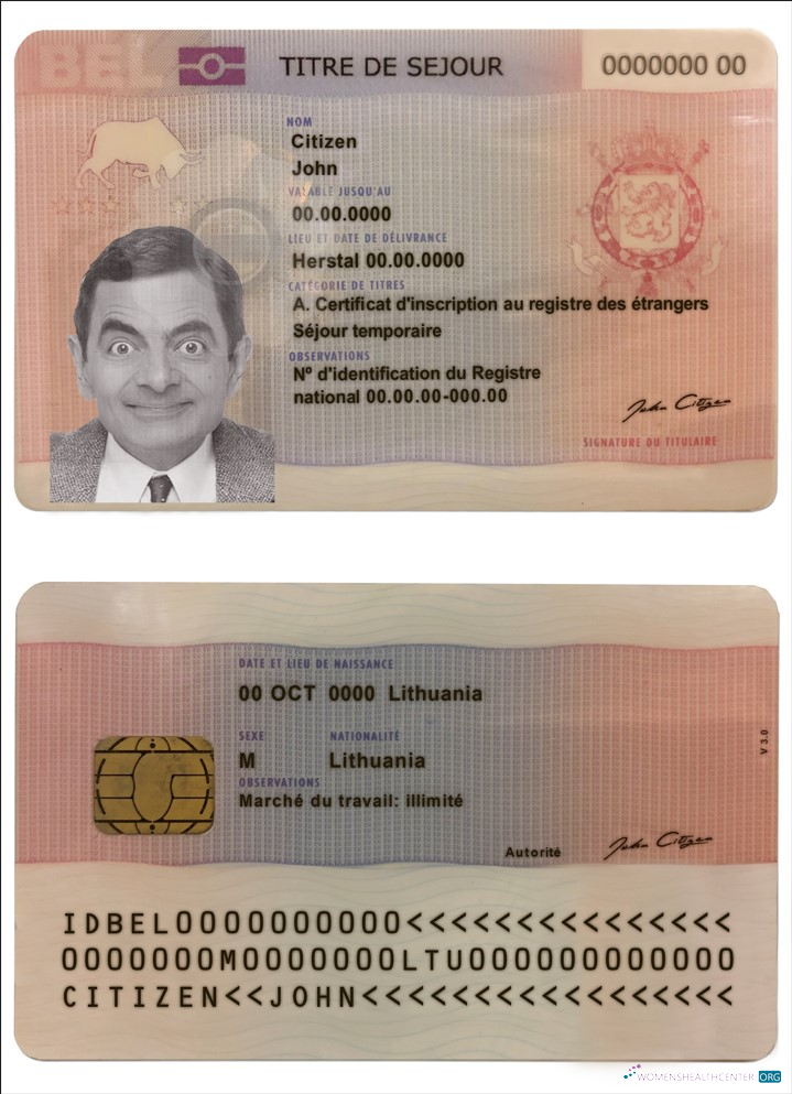 Качественный Скачать Бельгия Permanent Residence Карта Photoshop Шаблон
