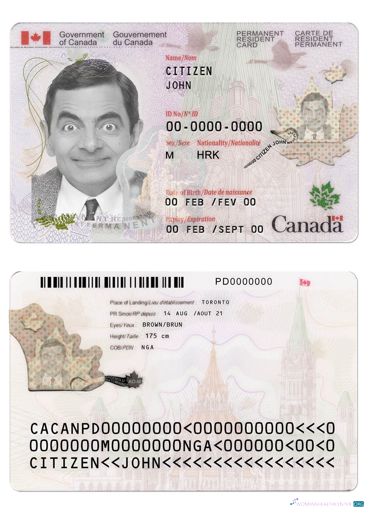 Качественный Скачать Канада Permanent Resident Карта Новый Photoshop Шаблон