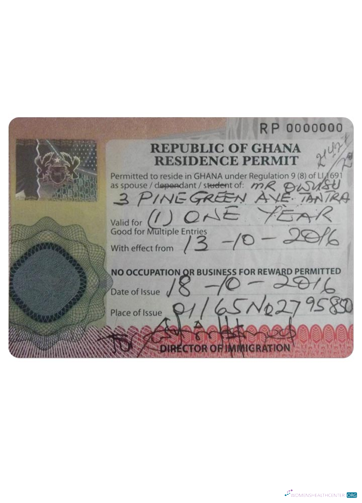 Качественный Скачать Гана Residence Permit Photoshop Шаблон
