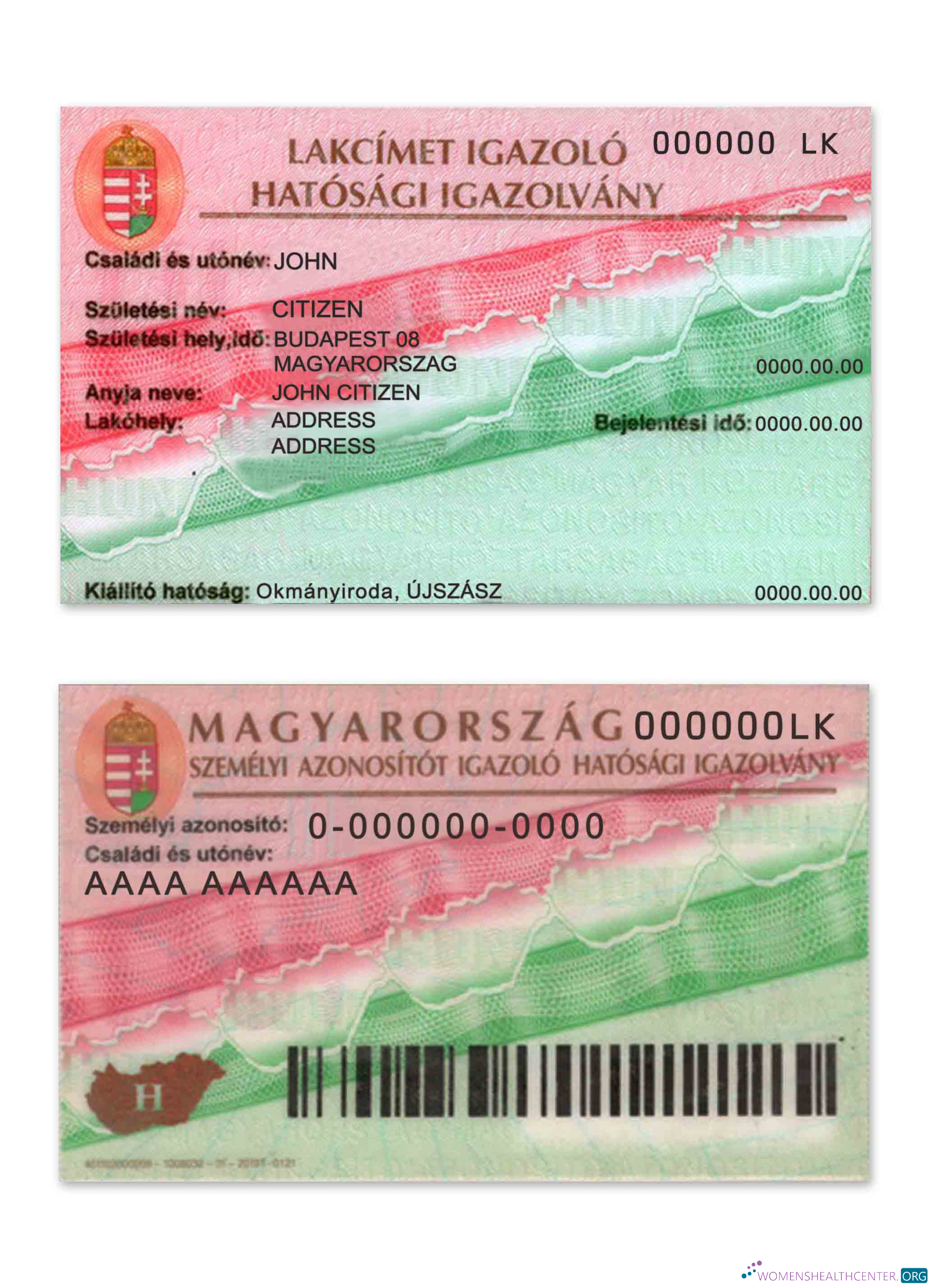 Редактируемый Скачать Венгрия Certificate Подтверждение Residence Photoshop Шаблон