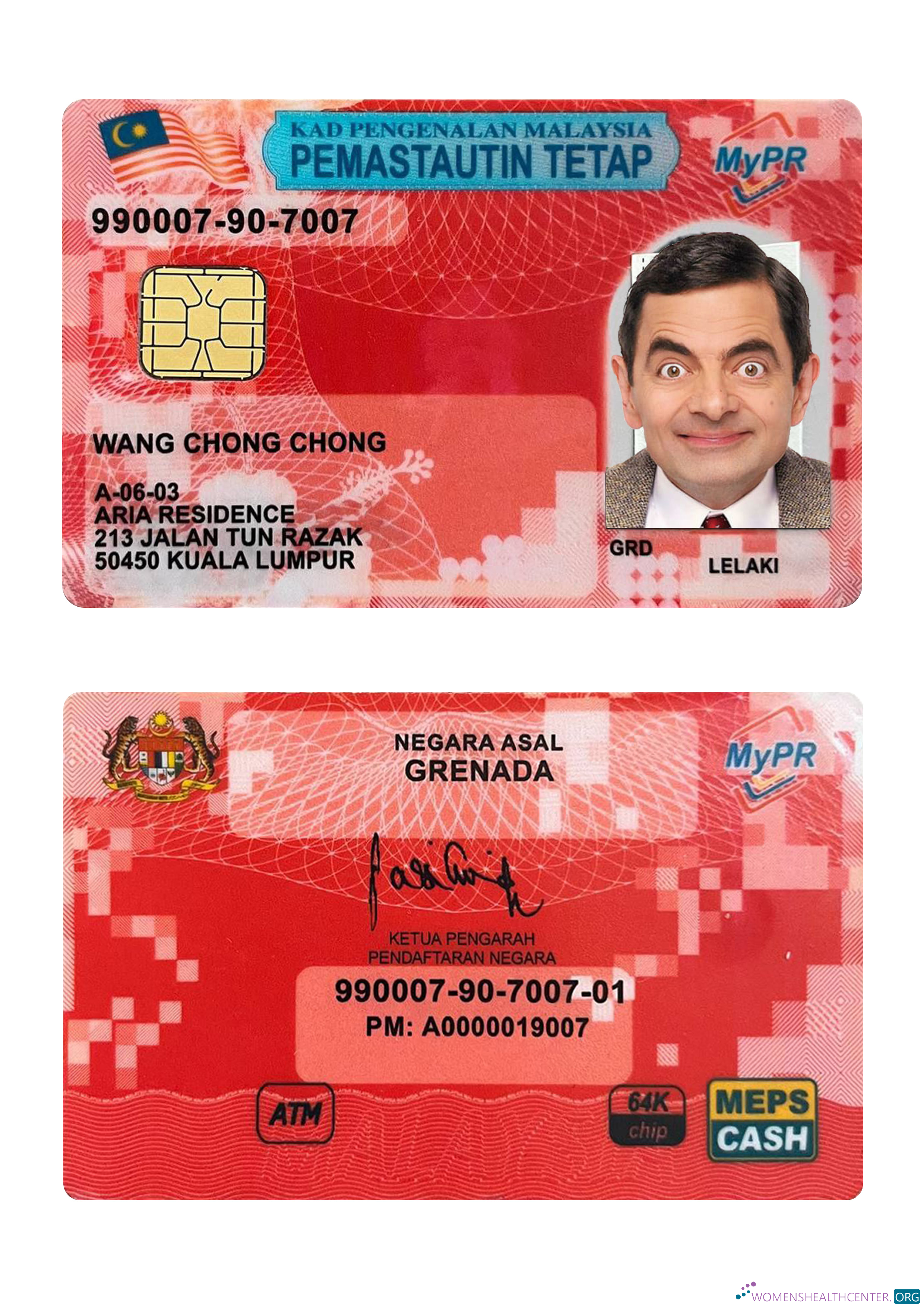 Премиум Скачать Малайзия Permanent Resident Карта Photoshop Шаблон