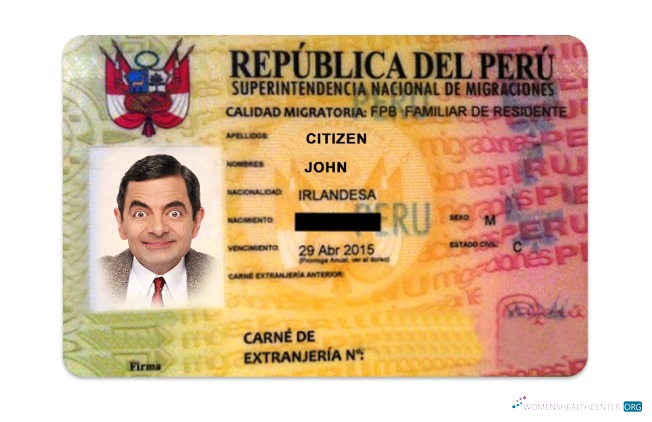 Реалистичный Скачать Перу Residence Permit Photoshop Шаблон