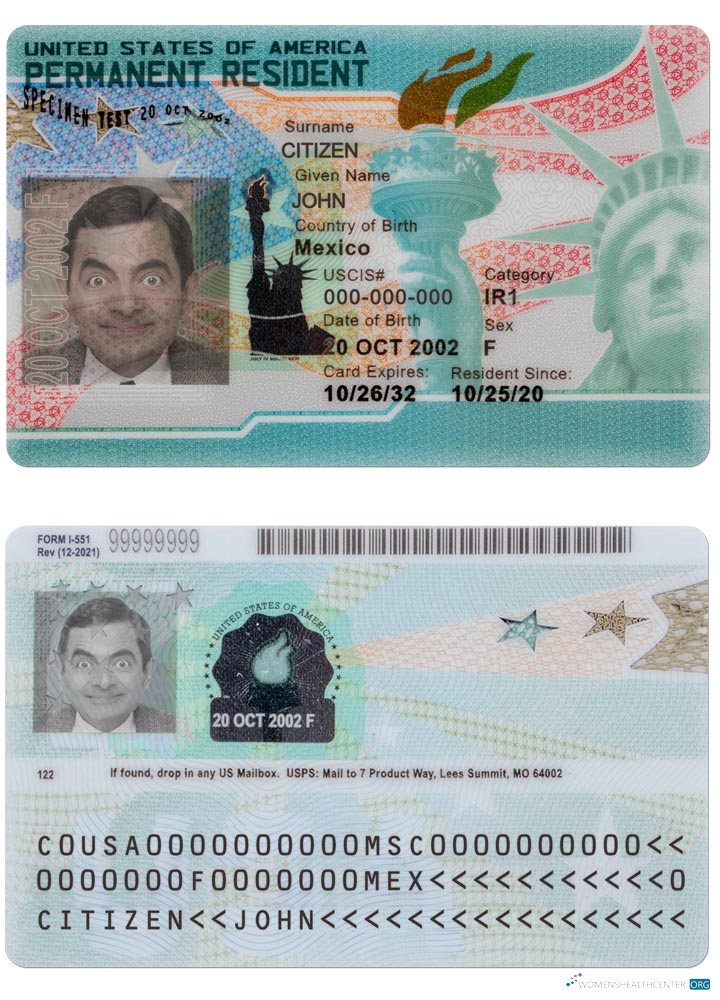 Качественный Скачать USA Новый Зеленый Карта,permanent Resident Photoshop Шаблон