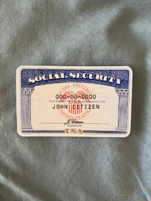 Professionelle Herunterladen USA SSN Foto-Look Blau Jeans Hintergrund Vorderseite Photoshop Vorlage
