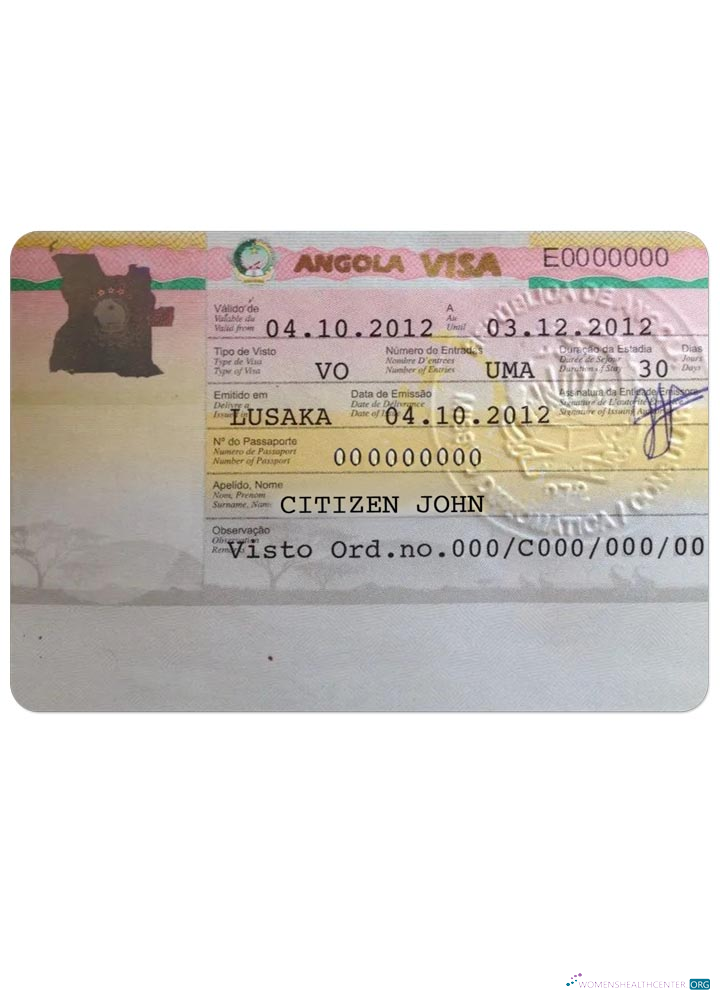Réaliste Télécharger Angola Work Visa Photoshop Modèle