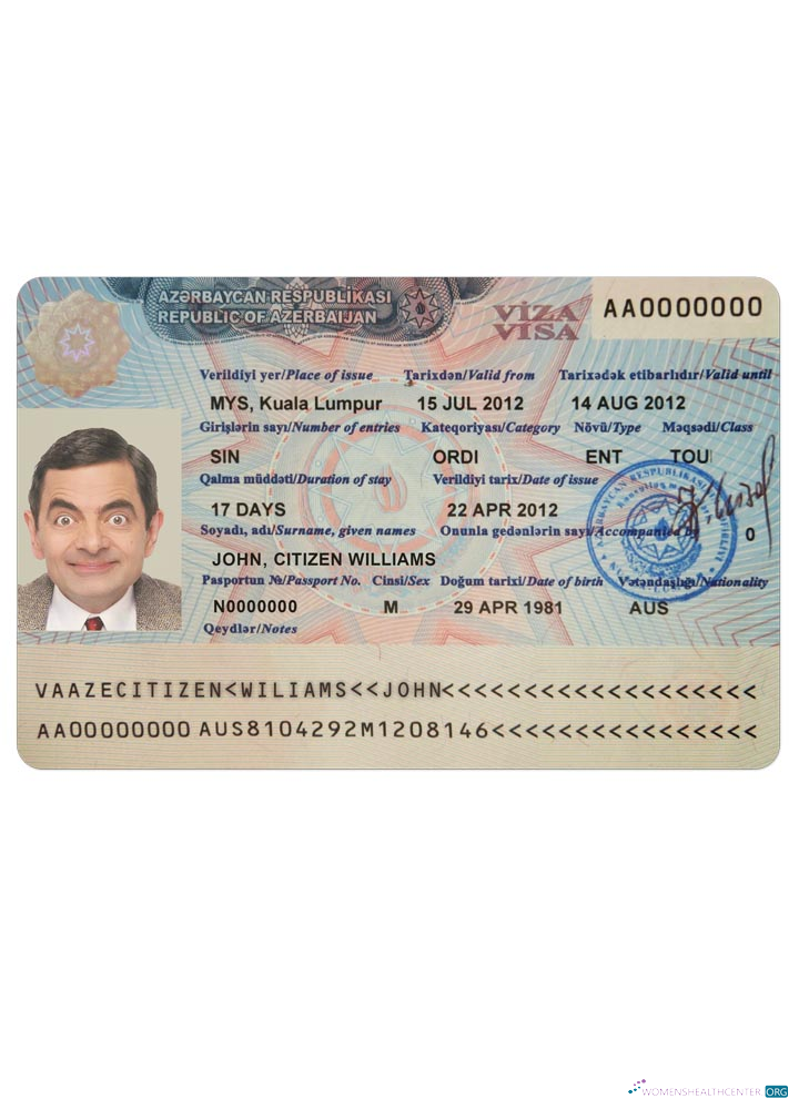 Premium Télécharger Azerbaïdjan Visa Photoshop Modèle
