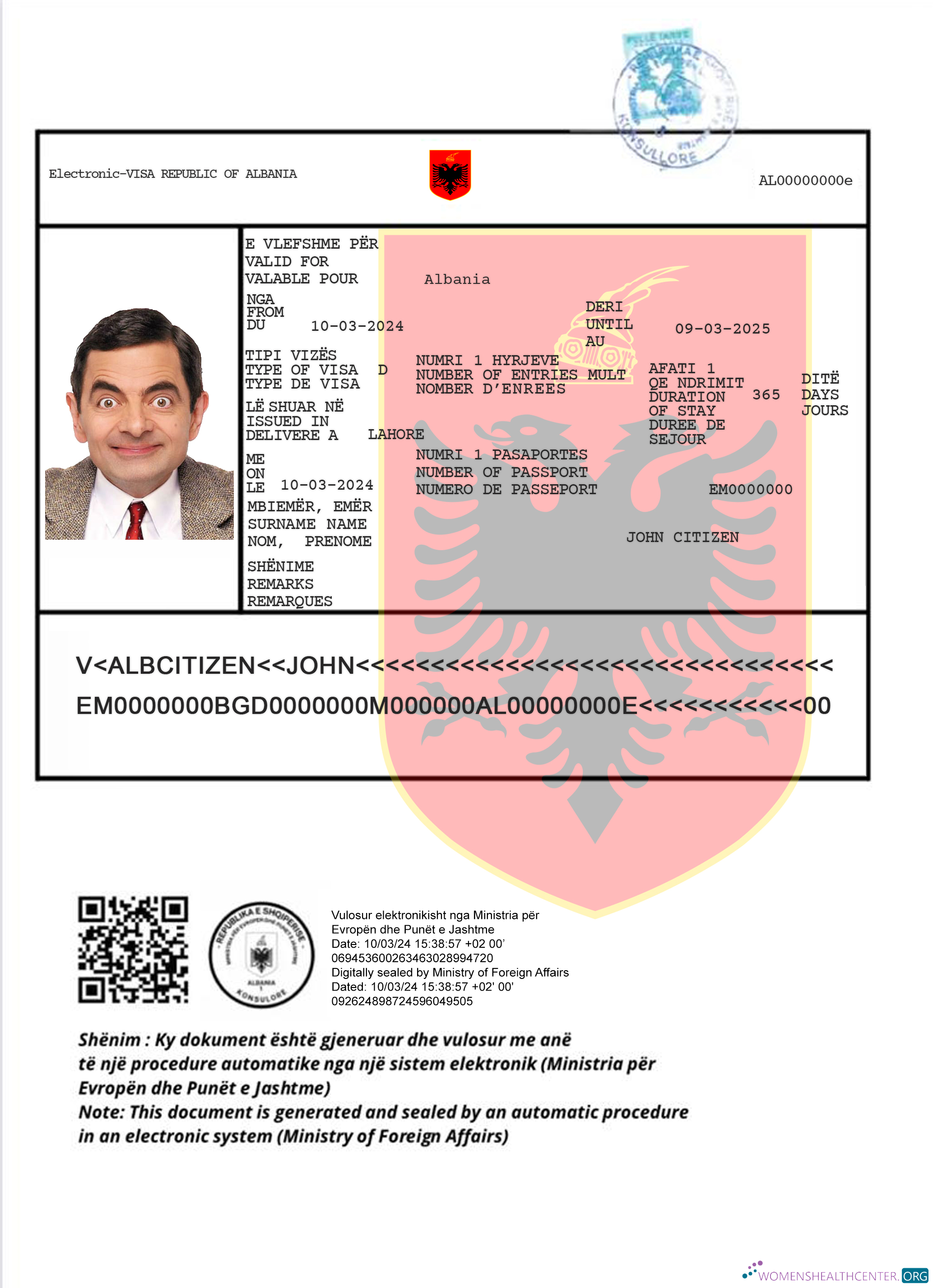 Professionnel Télécharger Albanie E Visa Nouveau Version Photoshop Modèle