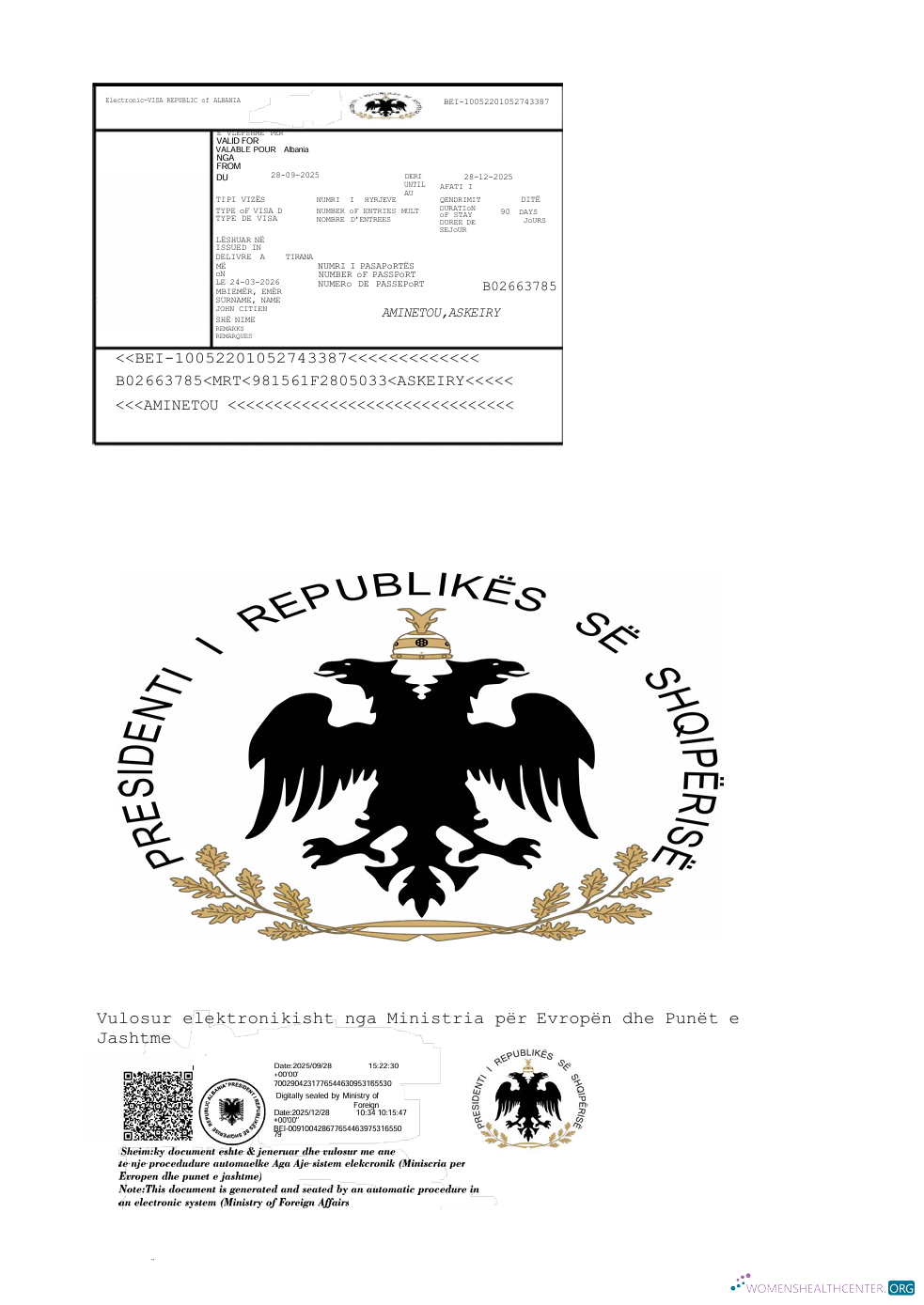 Réaliste Télécharger Albanie E Visa Modèle dans Word et PDF Formats, Version 3 Photoshop Modèle