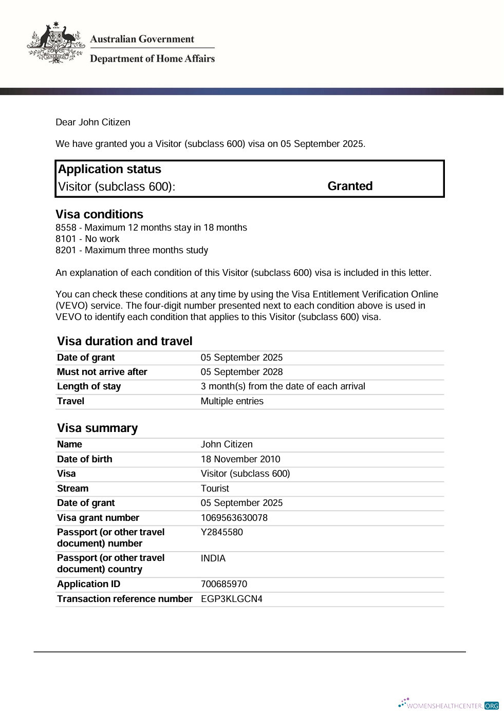 Qualité Télécharger Australie E Visa Modèle dans Word et PDF Formats, Version 2 Photoshop Modèle