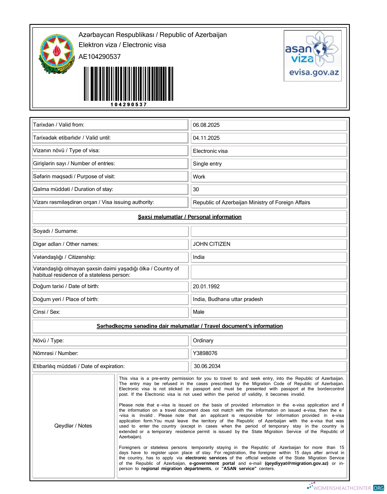 Qualité Télécharger Azerbaïdjan Electronic Visa Modèle dans Word et PDF Formats, Version 2 Photoshop Modèle