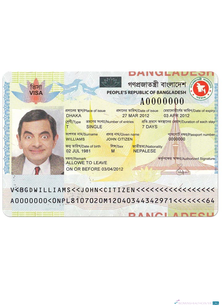 Réaliste Télécharger Bangladesh Visa Photoshop Modèle