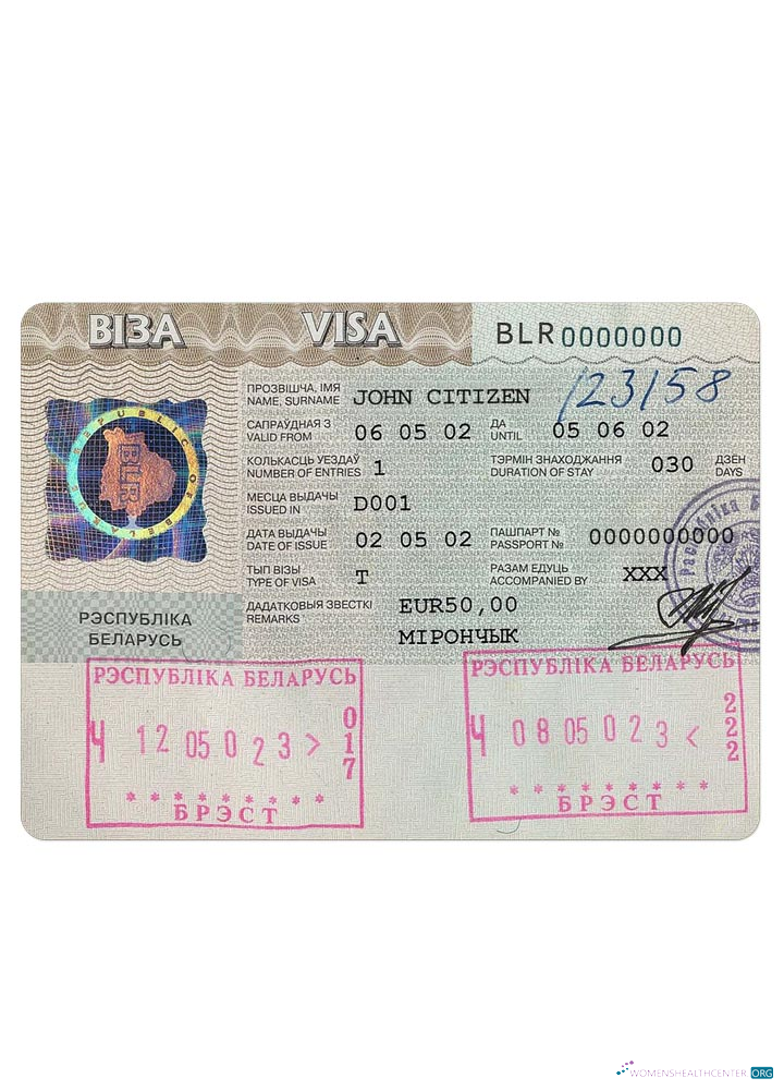 Premium Télécharger Biélorussie Visa Photoshop Modèle