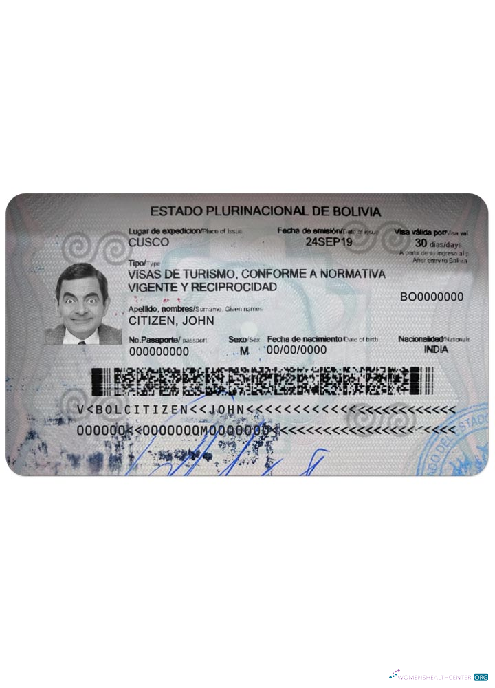 Professionnel Télécharger Bolivie Visa Photoshop Modèle