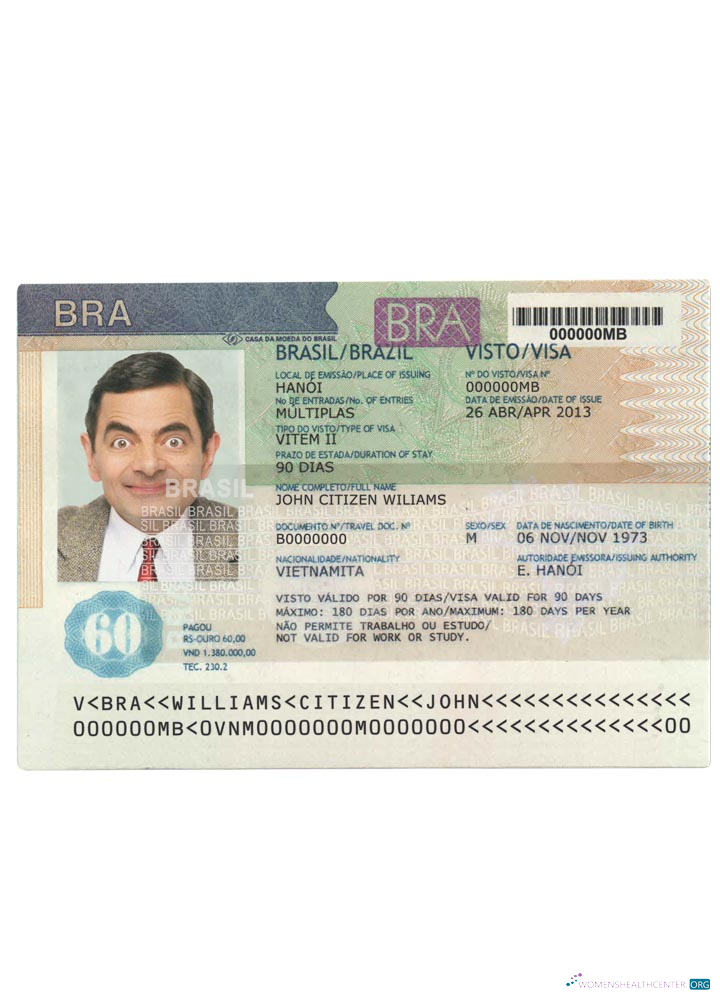 Réaliste Télécharger Brésil Visa Version2 Photoshop Modèle