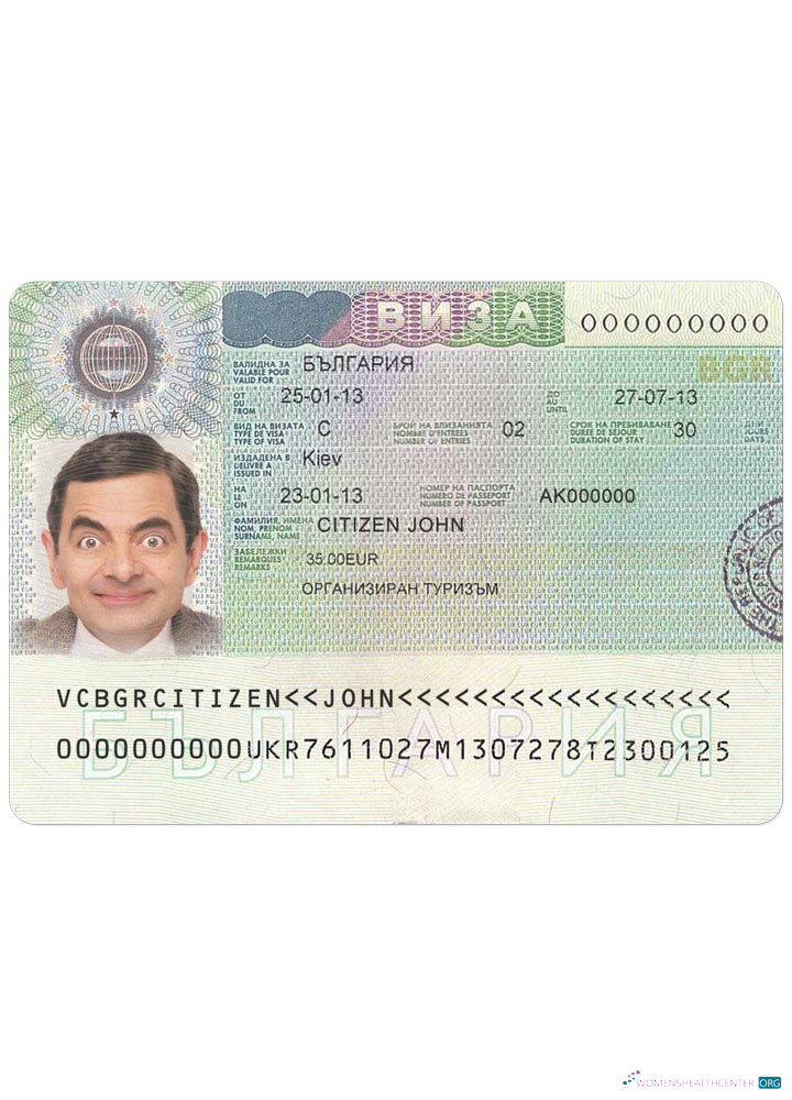 Modifiable Télécharger Bulgarie Visa Photoshop Modèle